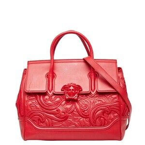 Versace Medusa Palazzo Empire handbag shoulder bag red leather